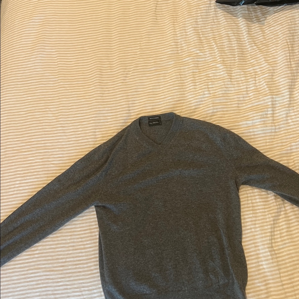 Gray V-Neck Sweater